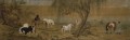 Lang chevaux brillants dans la campagne ancienne Chine à l’encre Giuseppe Castiglione